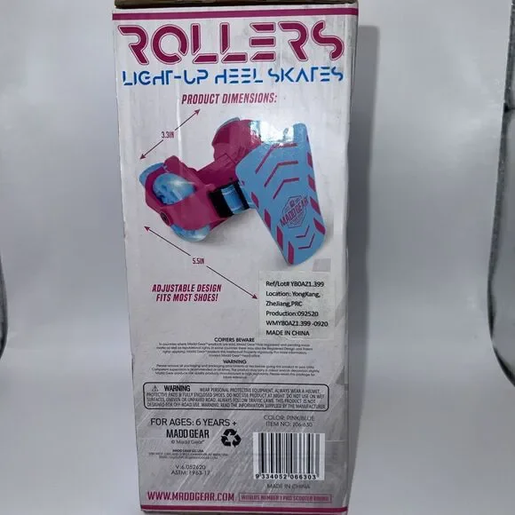 Madd Gear Rollers Light-up Heel Skates Brand New  Glow & Roll 6+ Max. Weight110# - Picture 5 of 8